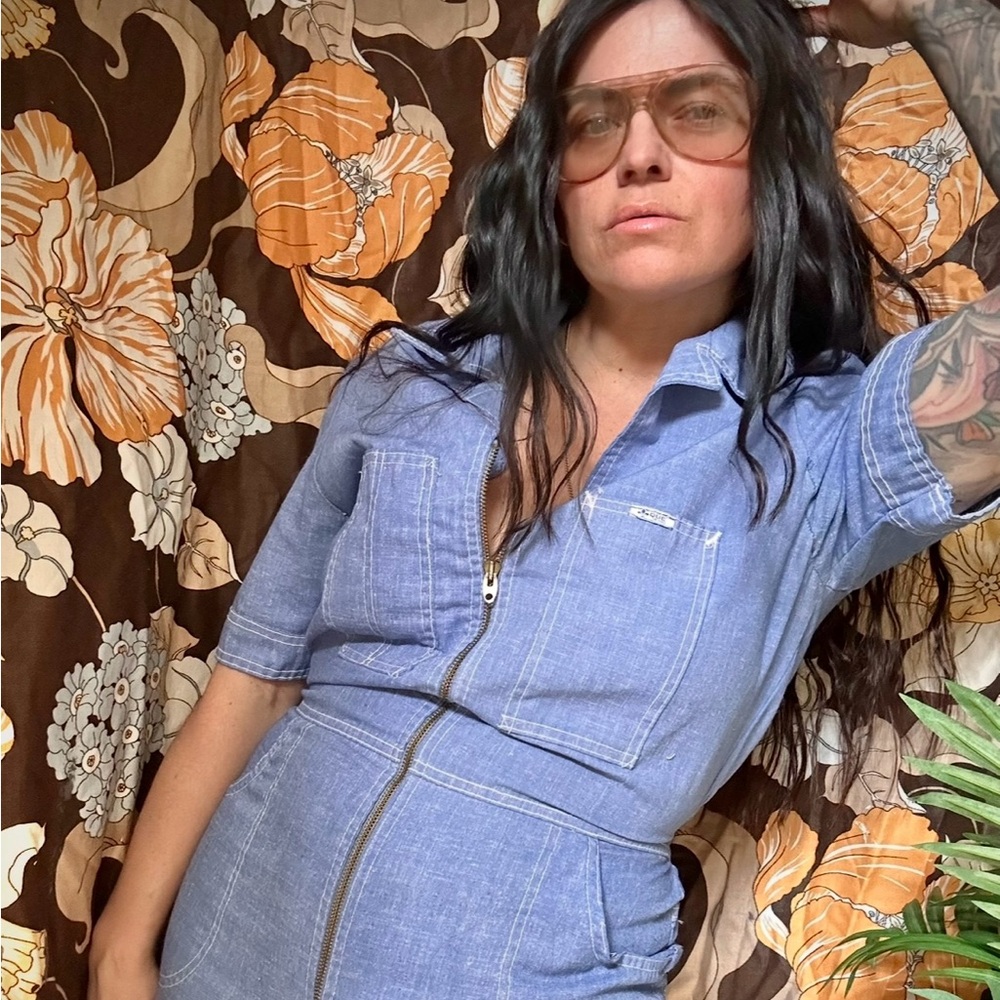 Vintage 1970s QUE jeans jumpsuit